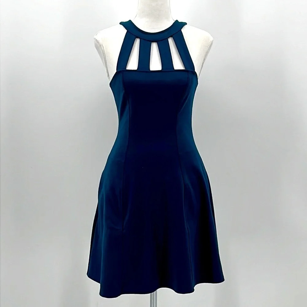 Free People Beach Cage Halter Dress in Teal - Size XS